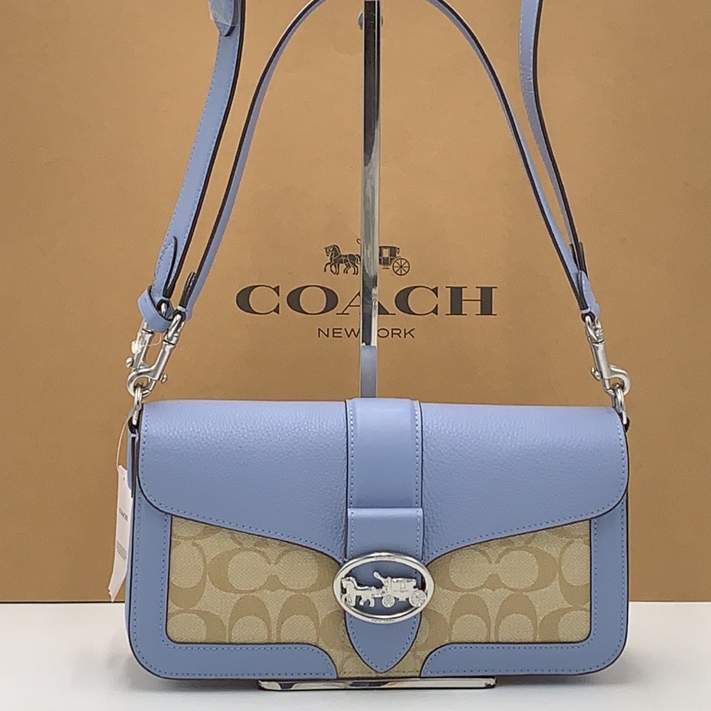 COACH New Authentic Coach C4067 Signature Canvas Georgie Shoulder Bag Crossbody - Picture 5 of 16